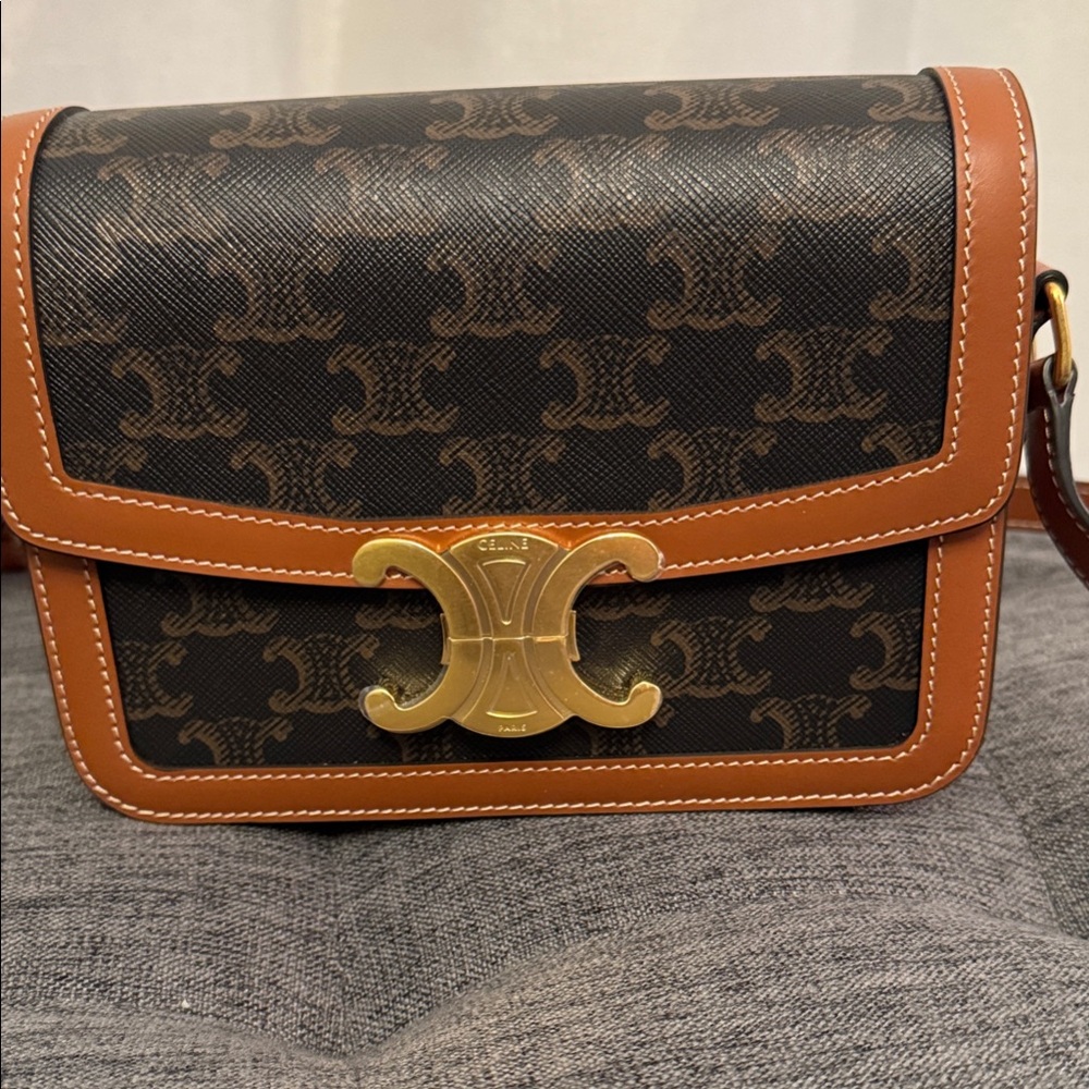 Celine Black and Brown Crossbody Bag